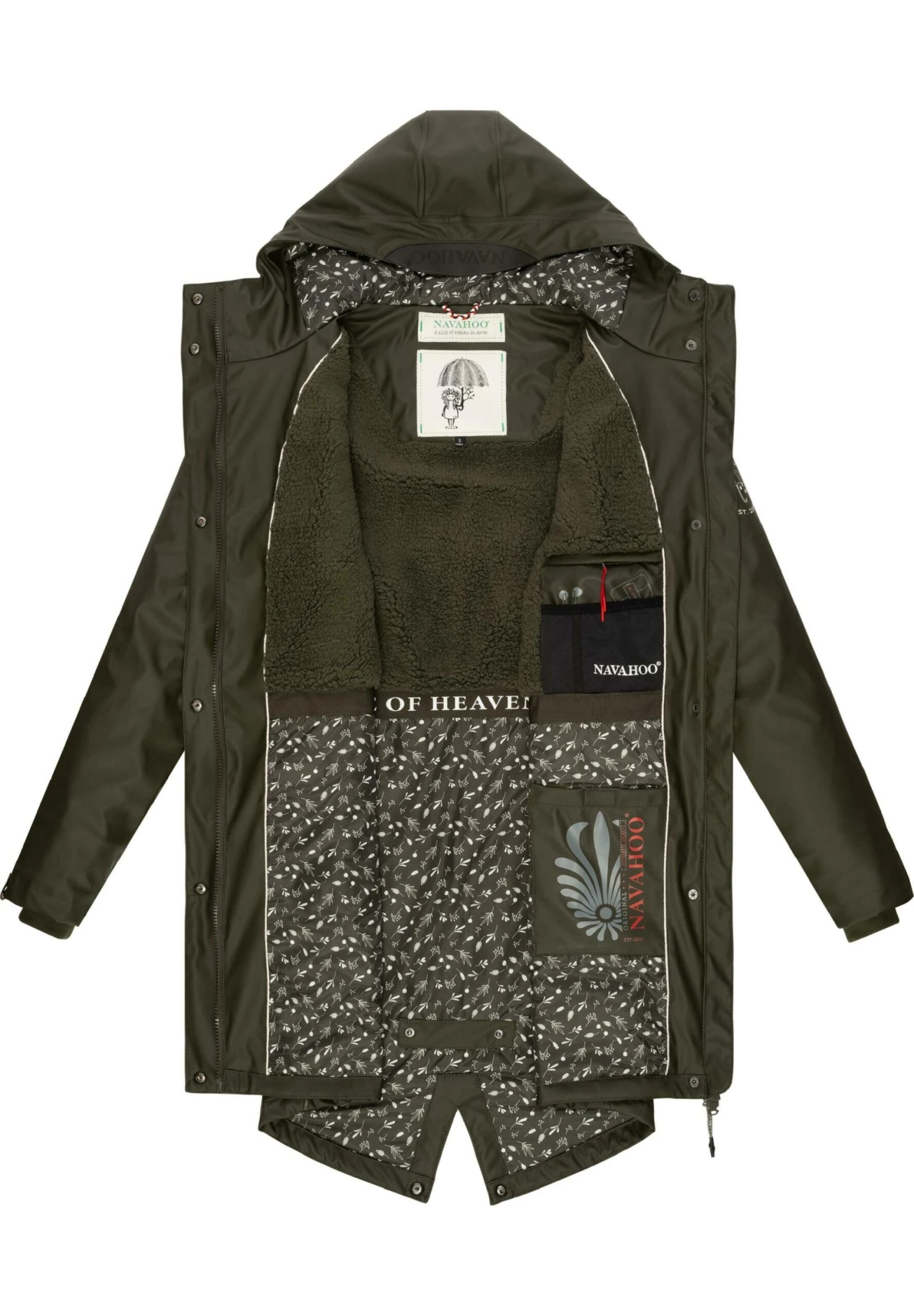 Navahoo Flower Of Ocean - Parka - Dark Olive 6 Navahoo Flower Of Ocean - Parka - Dark Olive - Imagen 4