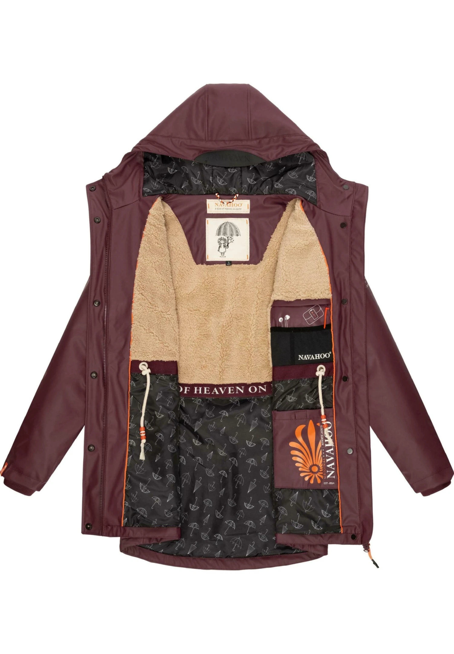 Navahoo Rainy Forest - Impermeable - Dark Red Melange 6 Navahoo Rainy Forest - Impermeable - Dark Red Melange - Imagen 4