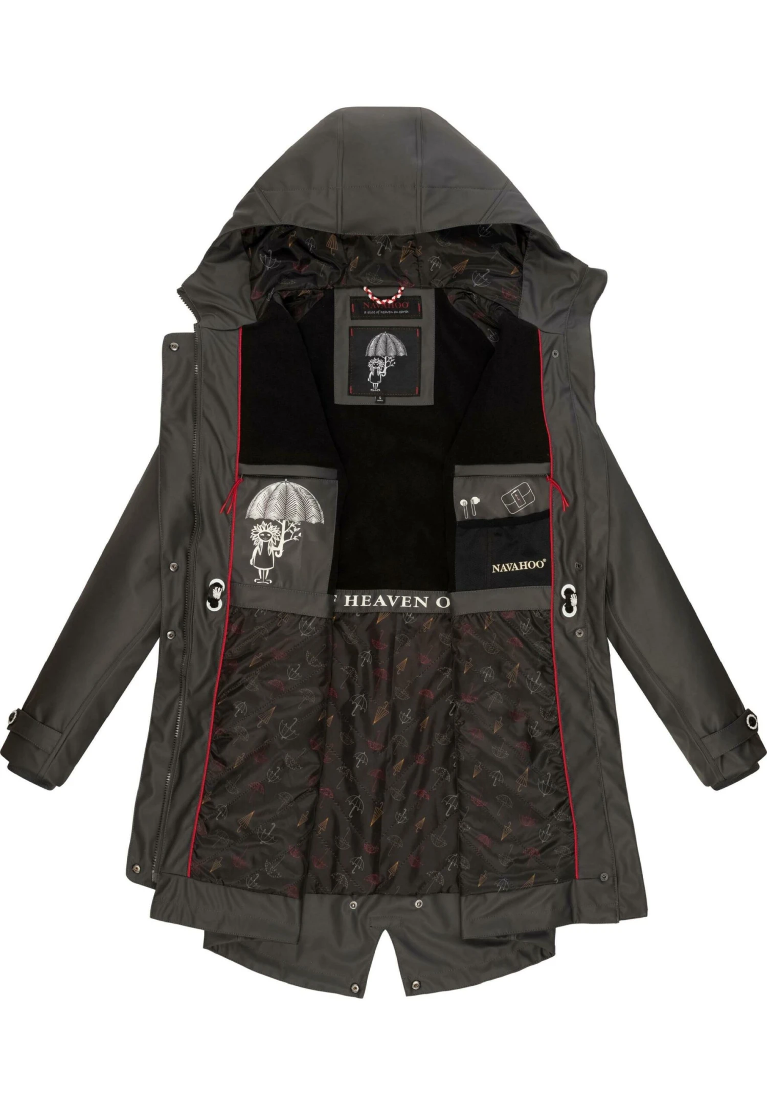 Navahoo Rainy Flower - Parka - Dark Grey 6 Navahoo Rainy Flower - Parka - Dark Grey - Imagen 4
