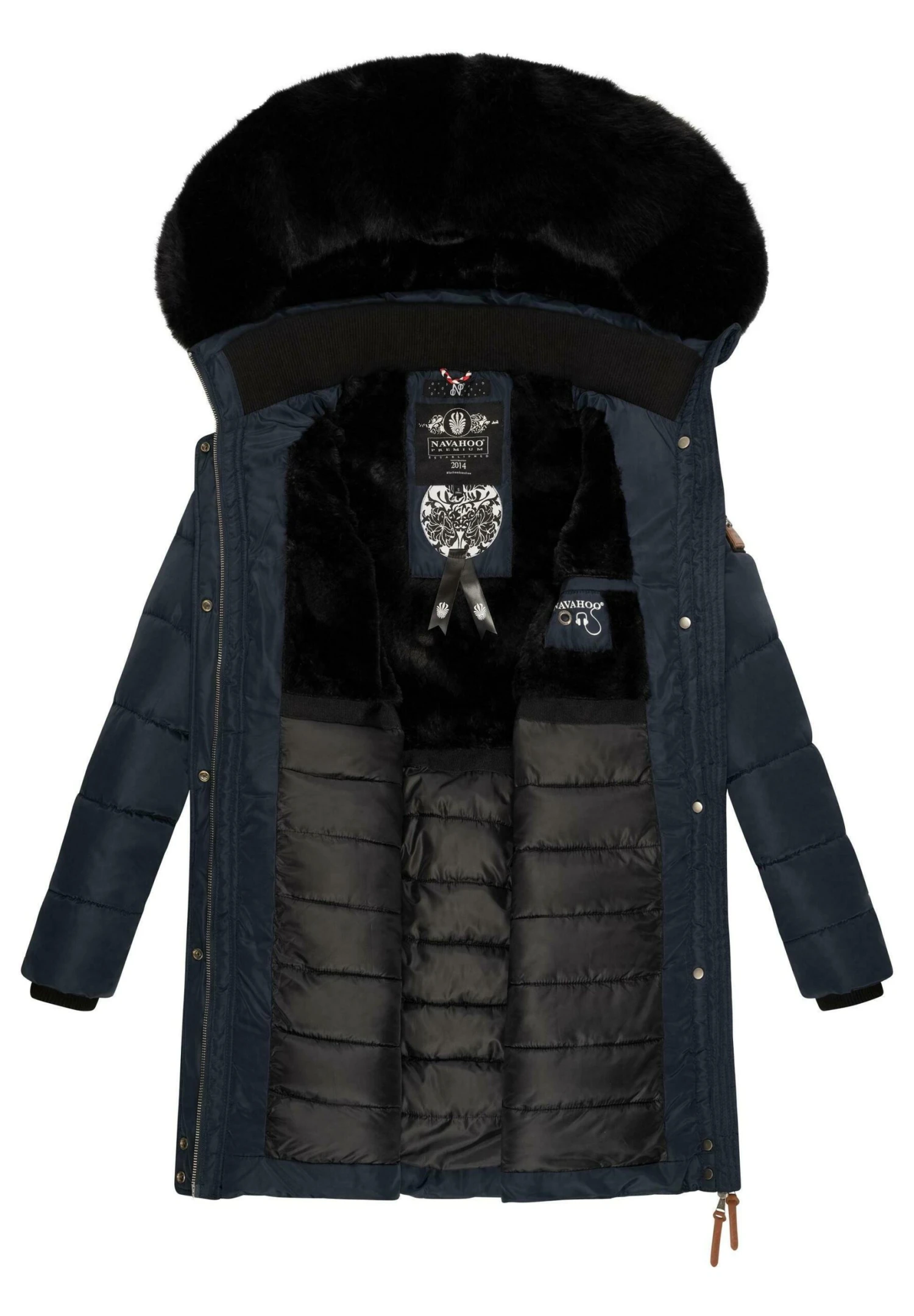 Navahoo Paula - Abrigo De Invierno - Blue With Black Fur 6 Navahoo Paula - Abrigo De Invierno - Blue With Black Fur - Imagen 4