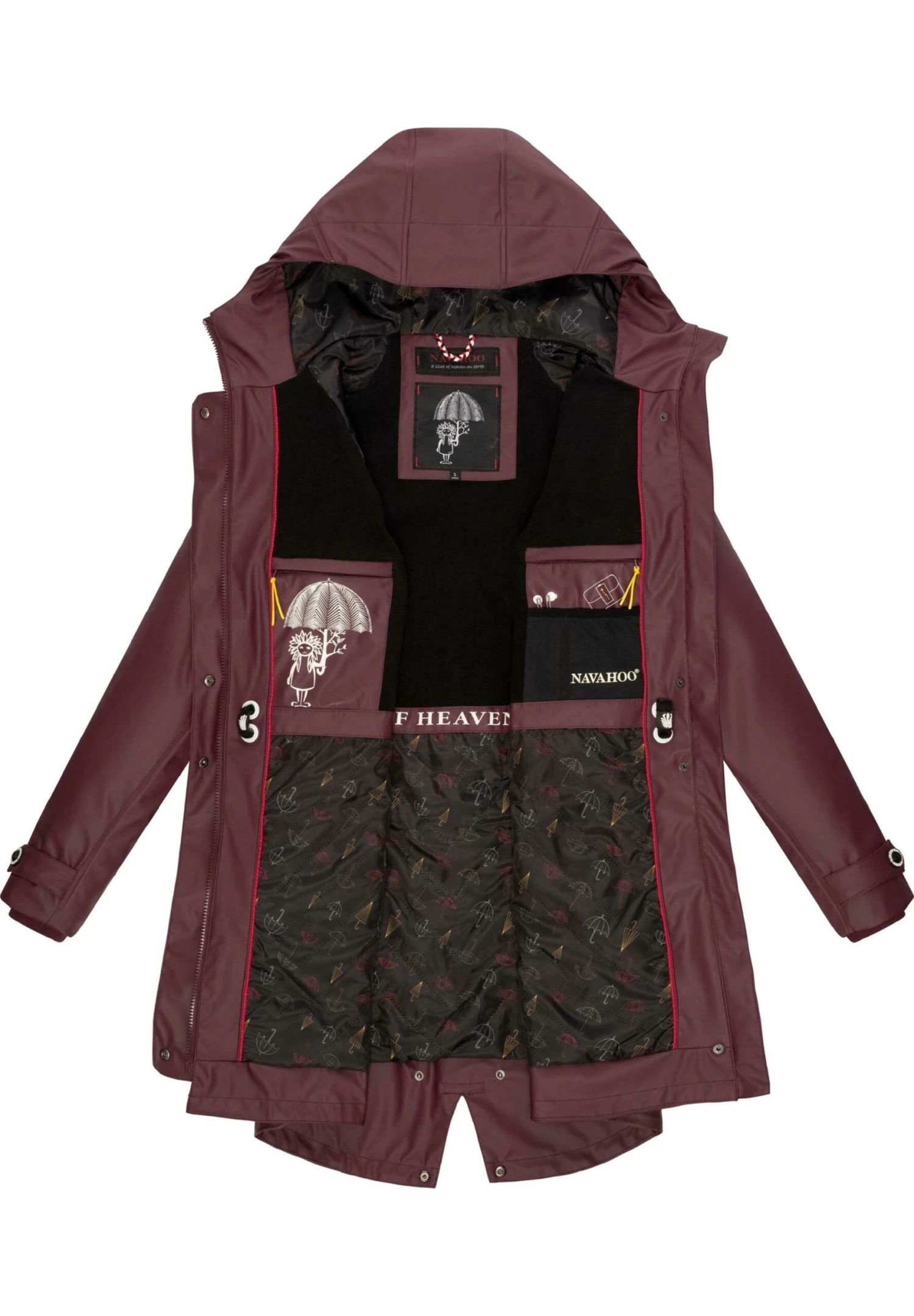 Navahoo Rainy Flower - Parka - Dark Red Melange 6 Navahoo Rainy Flower - Parka - Dark Red Melange - Imagen 4