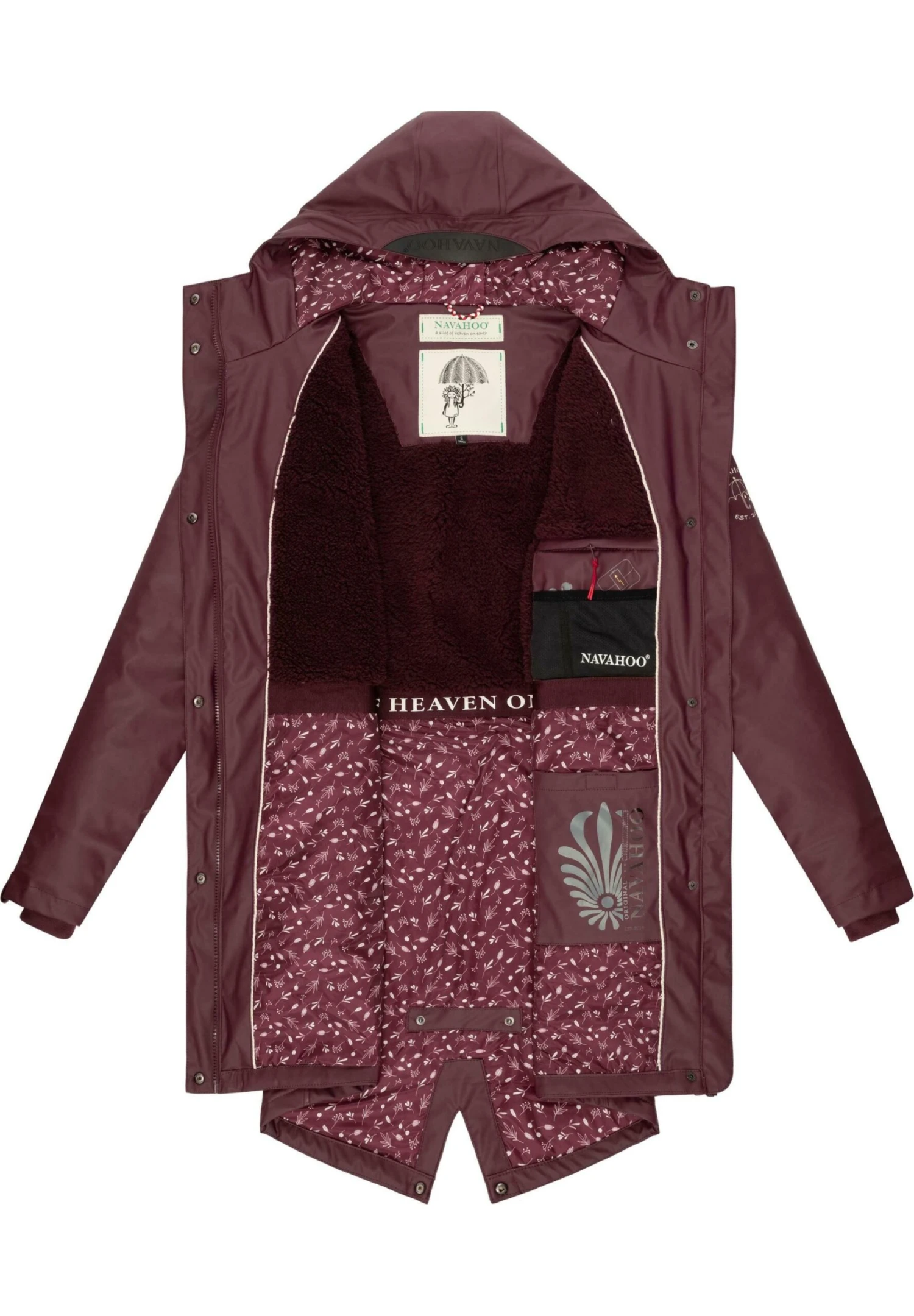 Navahoo Flower Of Ocean - Parka - Dark Red Melange 6 Navahoo Flower Of Ocean - Parka - Dark Red Melange - Imagen 4