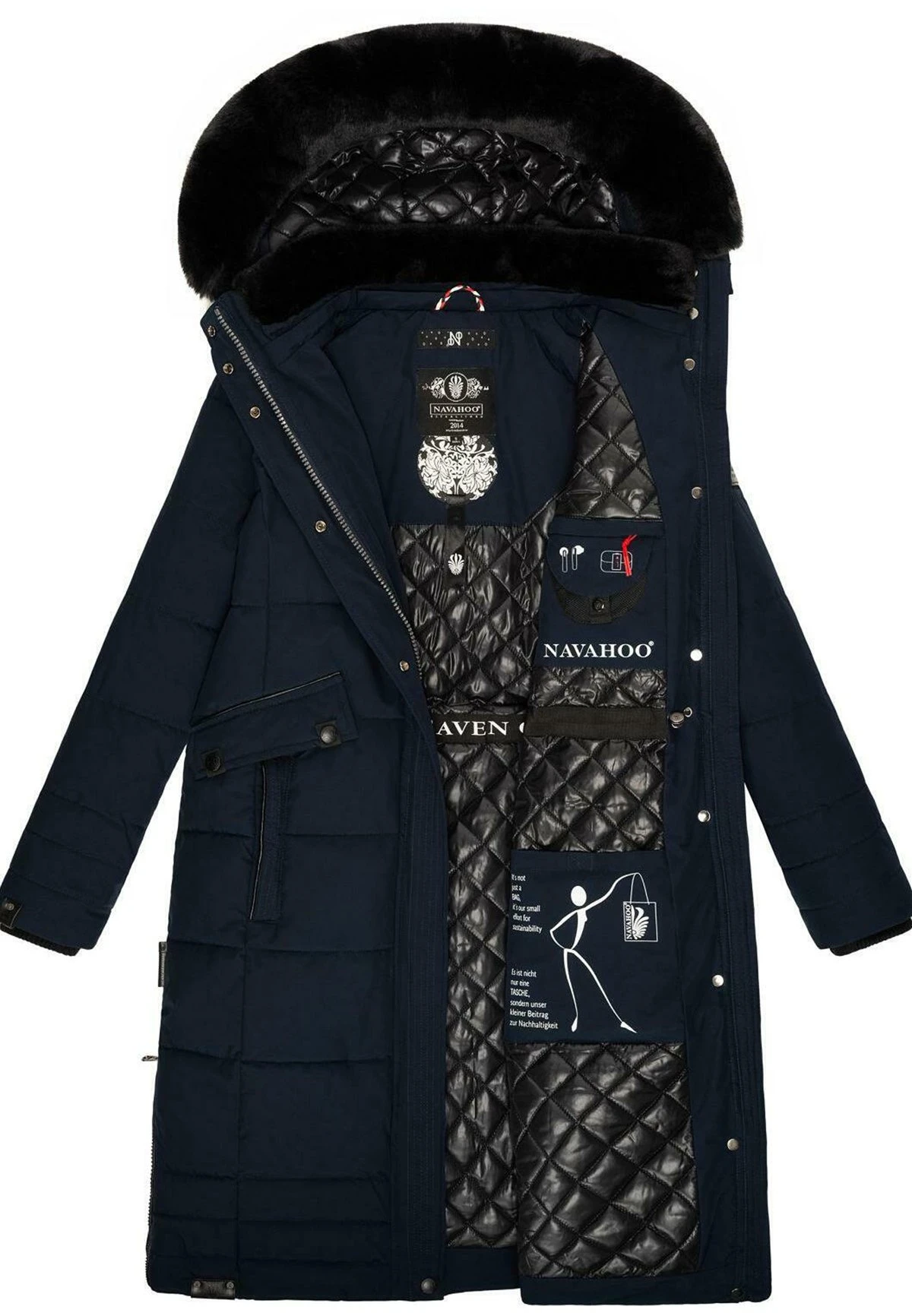 Navahoo Fahmiyaa - Abrigo De Invierno - Dark Blue 5 Navahoo Fahmiyaa - Abrigo De Invierno - Dark Blue - Imagen 3